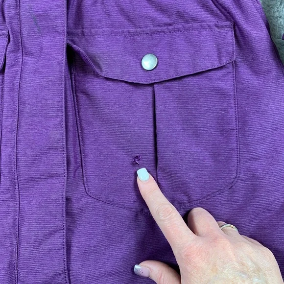 Columbia Nordic Strider Coat Girls Large Purple Omni-Heat Faux Fur Hooded - Picture 6 of 16